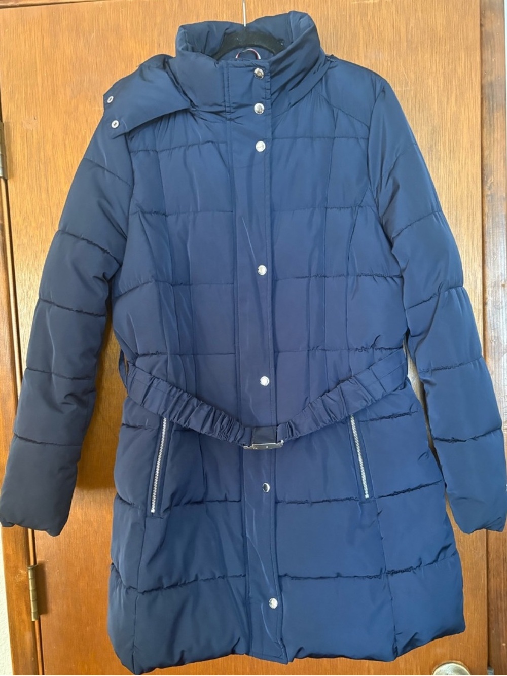 ⛱️🔥Tommy Hilfiger - Navy Quilted Belted Puffer Coat - XL